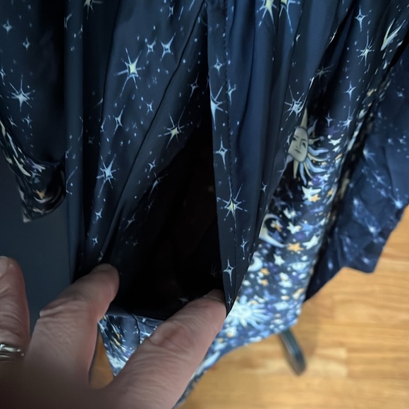 J.Crew navy blue new with tags, silky robe designed with moon and stars - Picture 2 of 10